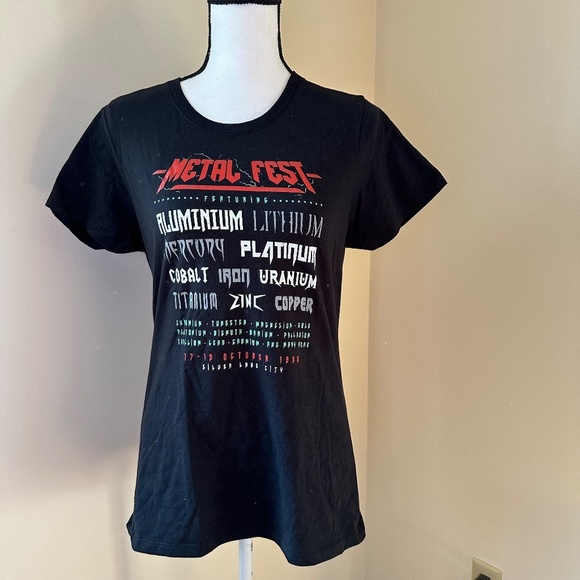 *METAL FEST* Black Element Name Short Sleeve Graphic Tee Size Medium - Picture 1 of 7